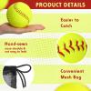 Sonwyoung 16 Pack Sports Practice Softball with Mesh Bag, Official Size and Weight Slowpitch Softball, Unmarked Leather Covered Youth Fastpitch Ball Training Ball for Training(12 Inch) view 3