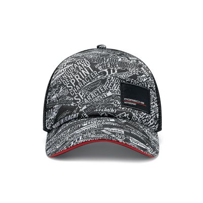 Porsche Motorsport Quoted AOP Trucker Hat - Black - One Size