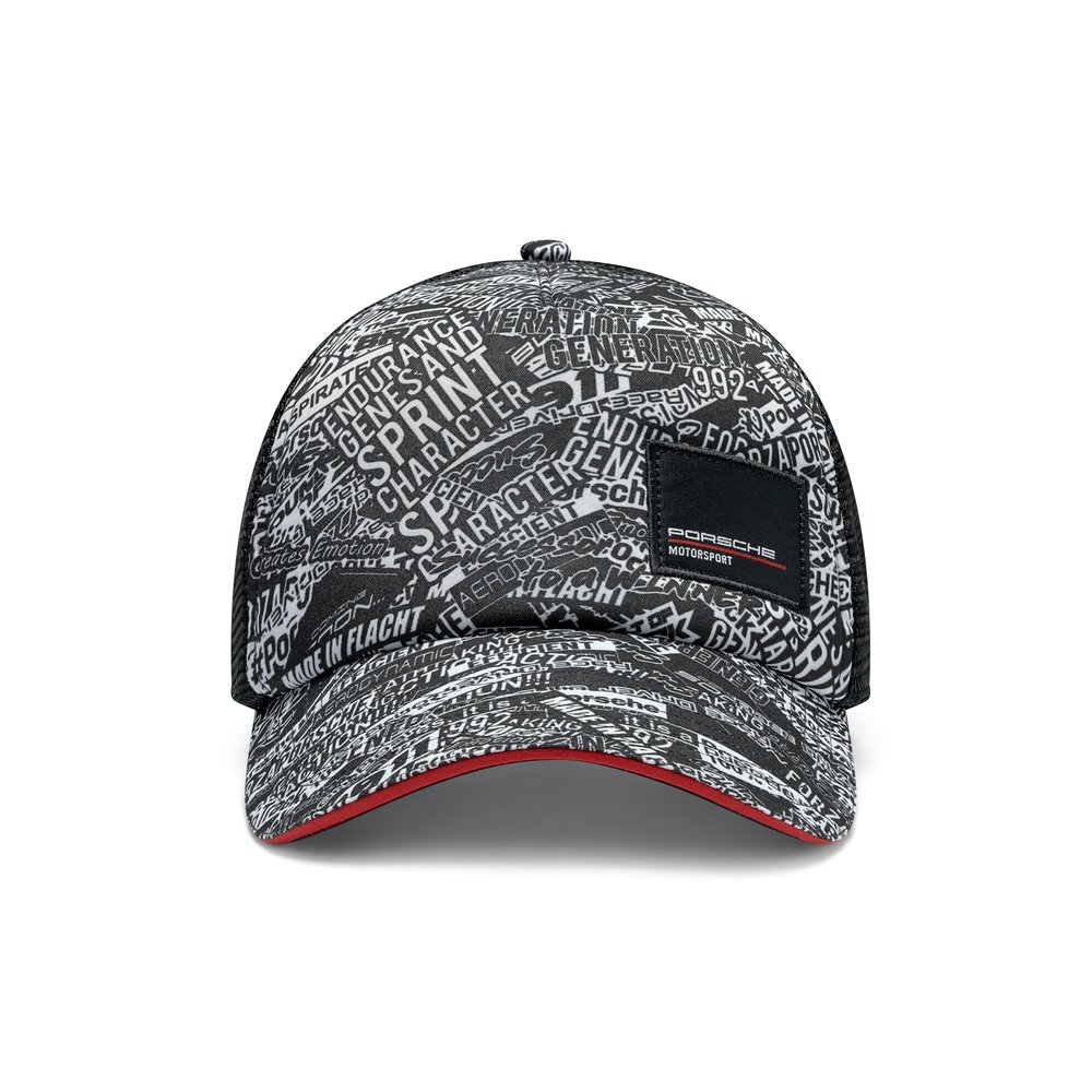Porsche Motorsport Quoted AOP Trucker Hat - Black - One Size