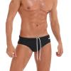 JOCKMAIL Mens Swim Briefs Underwear Rise Quick Dry Mens Beach Briefs Low (US, Alpha, Medium, Regular, Regular, Black) view 1