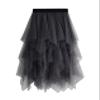 Honeystore Women's A Line Tulle Midi Tutu Tiered Petticoat Skirt Elastic Waist Prom Party Tutu Skirts 8063-Dark-Gray view 1