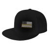 Joisbs Thin Gold Line Flag 911 Dispatcher Classic Unisex Sun Hat with Flat Brim - Adjustable and Stylish for Outdoor Adventures! view 1