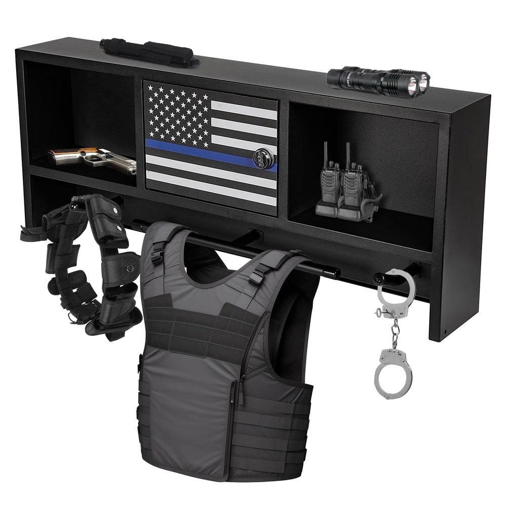 Neoaider Wall Mounted Police Gear Rack 36 x 4 x 15, Police Hanger