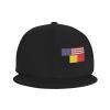 Joisbs America Belgium Friendship Flag Classic Unisex Sun Hat with Flat Brim - Adjustable and Stylish for Outdoor Adventures! Black view 4