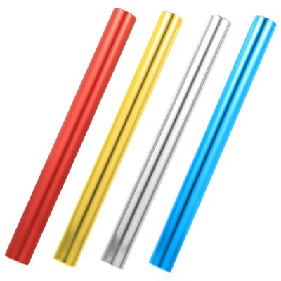 BESPORTBLE 4pcs Relay Sticks Electroplating Competition Tool School Sports Supplies Skidproof and Safe for Boys and Girls