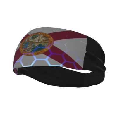 Flag of Florida Headbands for Women Men Breathable Sports Headband Outdoor Interior Sports Wicking Hair Ties Leisure Hair Bands