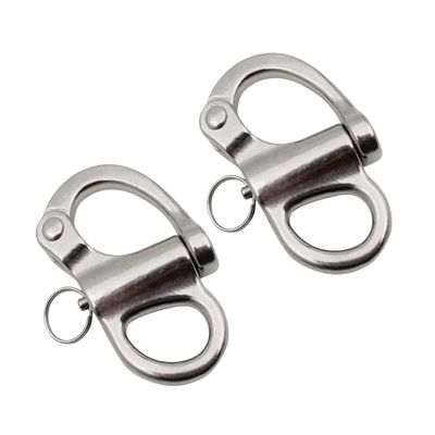 Generic Marine Grade 316 Stainless Steel Fixed Shackle Hand Pull Quick Hanging Shackle snap Hook for Hoisting Rope Suspension (2Pcs, 2-3/4""(69mm))
