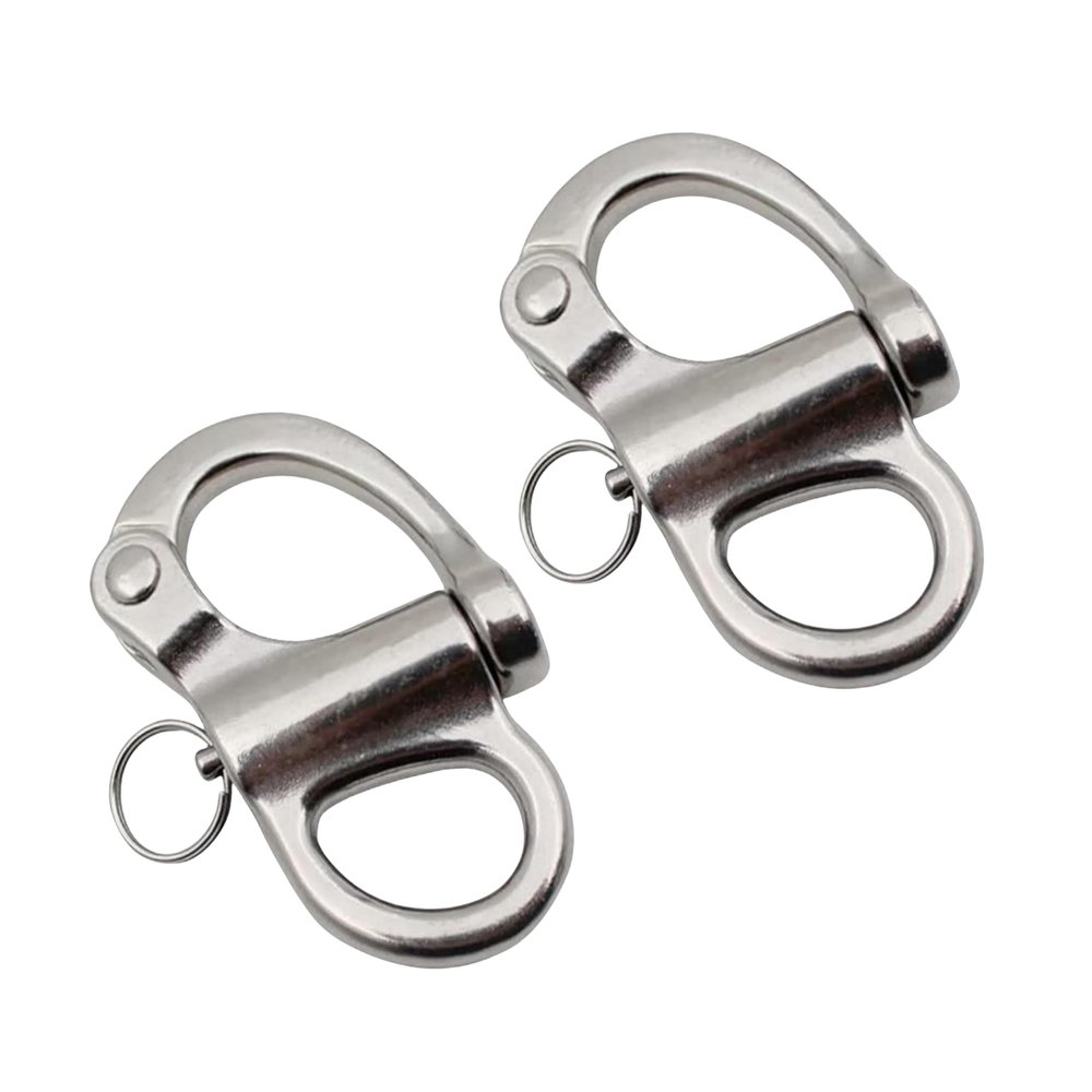 Generic Marine Grade 316 Stainless Steel Fixed Shackle Hand Pull Quick Hanging Shackle snap Hook for Hoisting Rope Suspension (2Pcs, 2-3/4""(69mm))