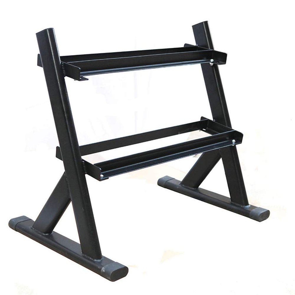 Fitness Dumbbell Rack 2 Tier Dumbbell Rack Only, Heavy Duty Steel Dumbbell Stand Quick Assembly For Home Weight Rack For Dumbbells Dumbbell Holder