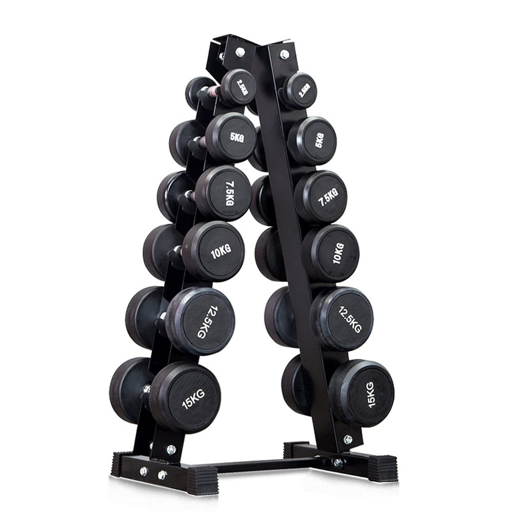 GeRRiT Dumbbell Rack Weight Rack, Steel 6 Tier Tree Stand Vertical Dumbbell Weight Rack Tripod Dumbbell Rack Foldable Dumbbell Storage Holder Dumbbell