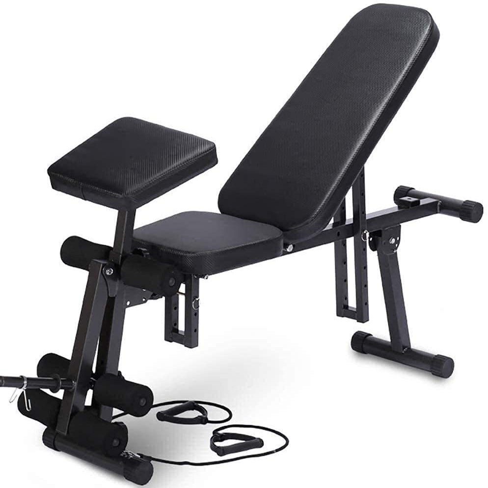 GeRRiT Weight Bench Dumbbell Weight Lifting Adjustable Weight Bench Sit-ups Fitness Equipment, Adjustable Supine Board, Home Multifunction Folding Dumbbell Bench Men and Wo