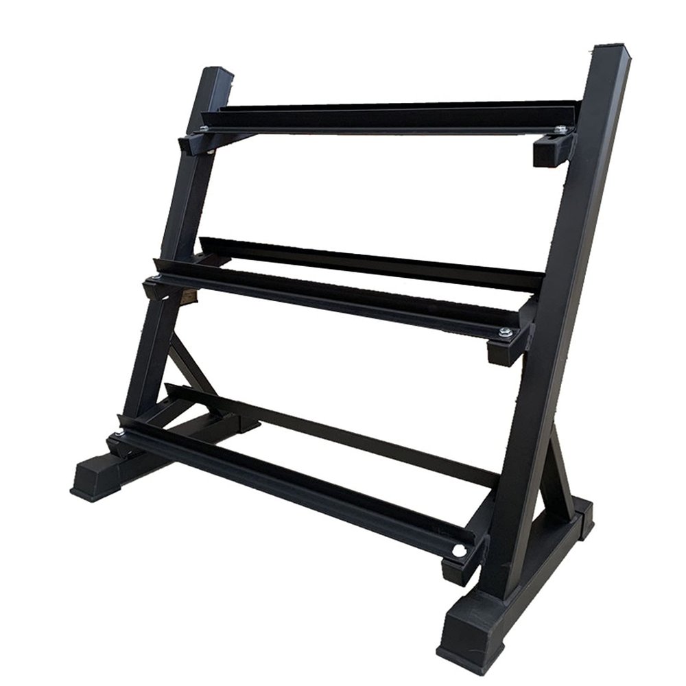 Heavy Duty Steel Dumbbell Rack, 3 Tier Weights Storage Rack for Dumbbells, Free Weight Stand, Home Compact Dumbbell Rack Stand