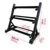 Heavy Duty Steel Dumbbell Rack, 3 Tier Weights Storage Rack for Dumbbells, Free Weight Stand, Home Compact Dumbbell Rack Stand view 2