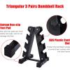 3 Tier Dumbbell Rack A-Frame Weight Rack Stand Dumbbell Weight Storage for Home Gym, Holds 6 Dumbbells view 3