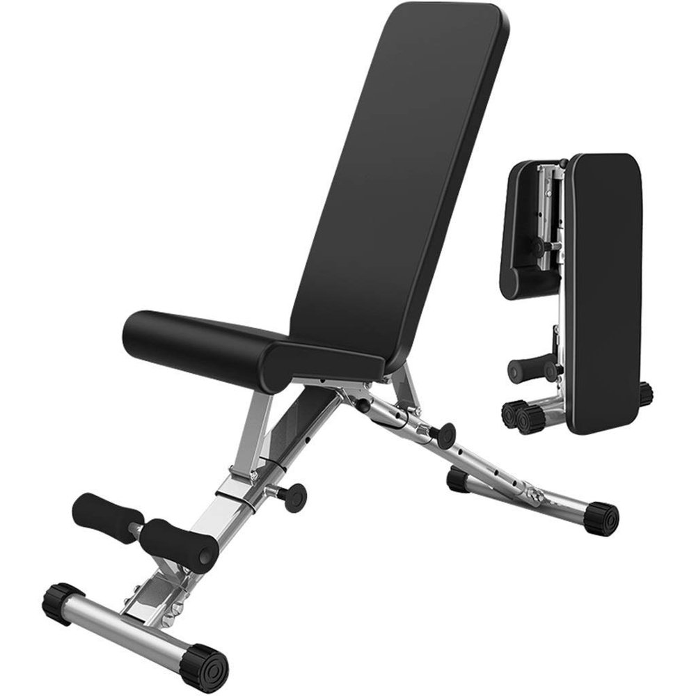 GeRRiT Adjustable Sit Up Bench Dumbbell Bench Fitness Equipment Home Abdominal Board Multifunctional Folding Chair Black Weight Bench Folding Fitness Bench
