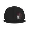 Joisbs Arborist American Flag Classic Unisex Sun Hat with Flat Brim - Adjustable and Stylish for Outdoor Adventures! Black view 4
