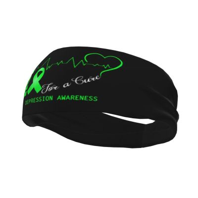 Hope for A Cure Depression Awareness Headbands for Women Men Breathable Sports Headband Outdoor Interior Sports Wicking Hair Ties Leisure Hair Bands