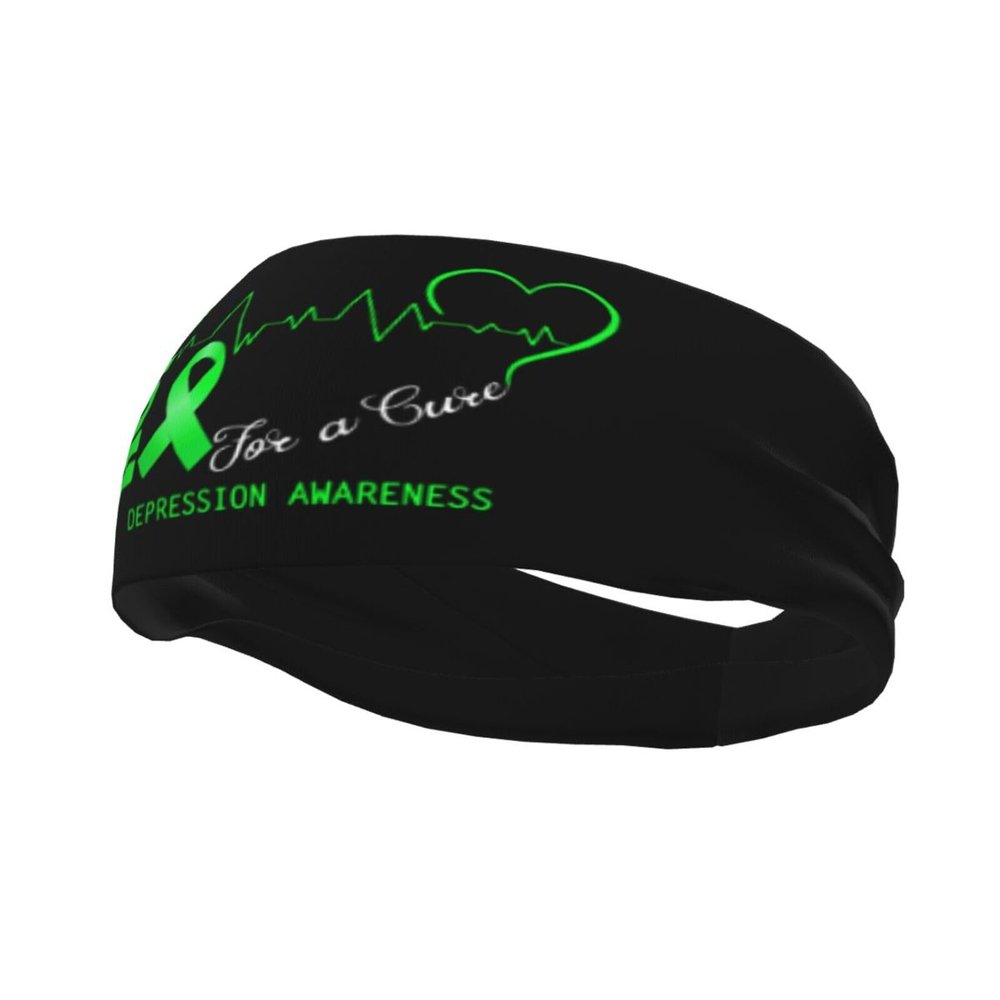 Hope for A Cure Depression Awareness Headbands for Women Men Breathable Sports Headband Outdoor Interior Sports Wicking Hair Ties Leisure Hair Bands