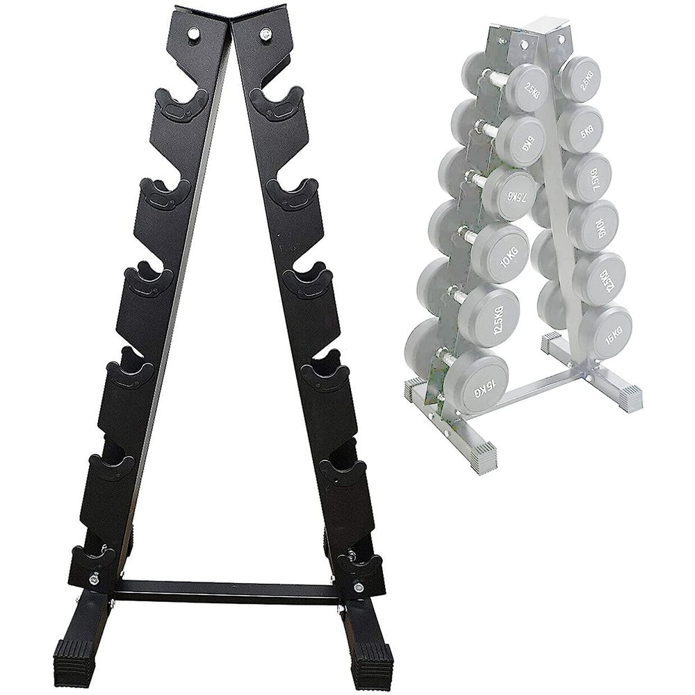 Solid Steel Dumbbell Rack Holder, A-Frame Dumbbell Storage Racks 6 Tier, Free Weights Dumbbells Stand for Home Exercise, Weight Tower for Dumbbell