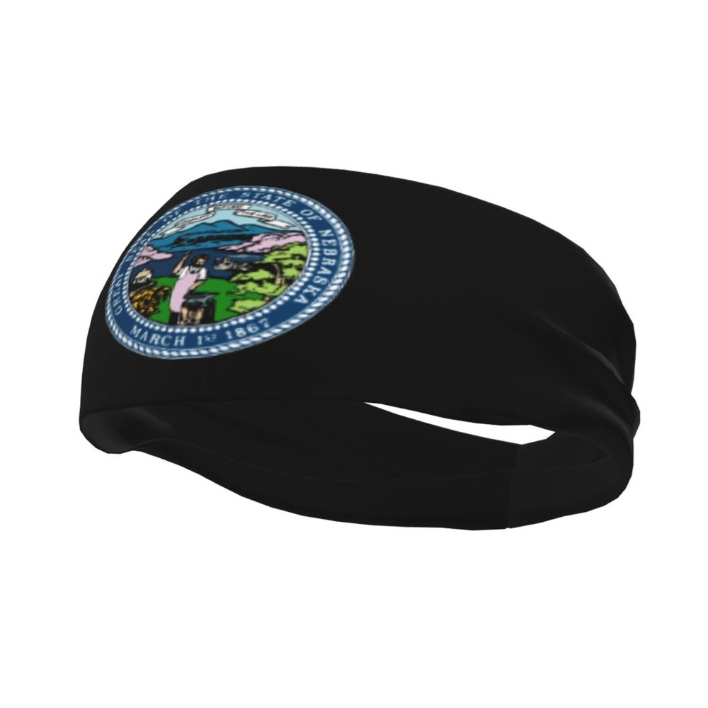 Seal of Nebraska Headbands for Women Men Breathable Sports Headband Outdoor Interior Sports Wicking Hair Ties Leisure Hair Bands