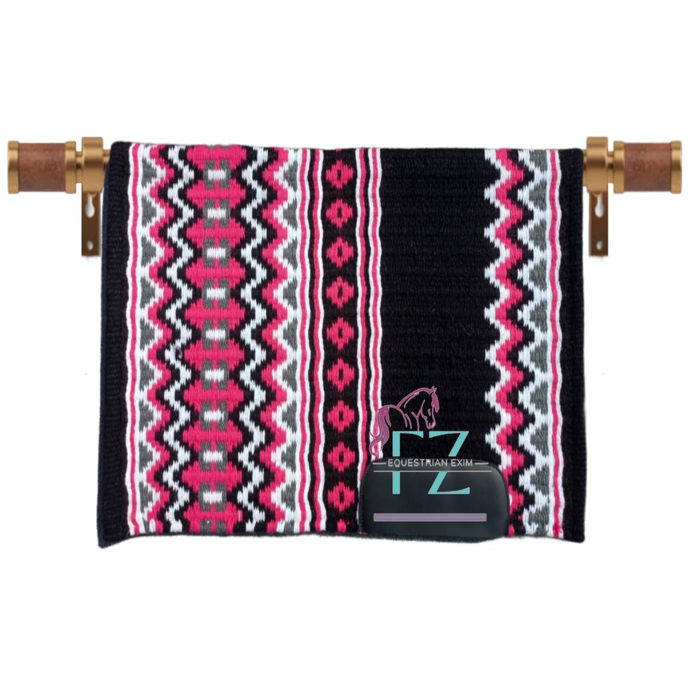 Angel Sales Premium Equestrian Show Pad for Horseback Riding (Black & Pink); Size: 34 * 42 Inch - TSKEXM_FZ-151F