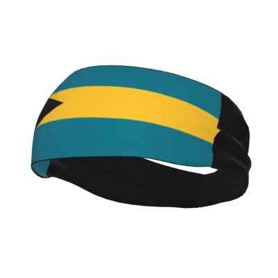 Flag of The Bahamas Headbands for Women Men Breathable Sports Headband Outdoor Interior Sports Wicking Hair Ties Leisure Hair Bands