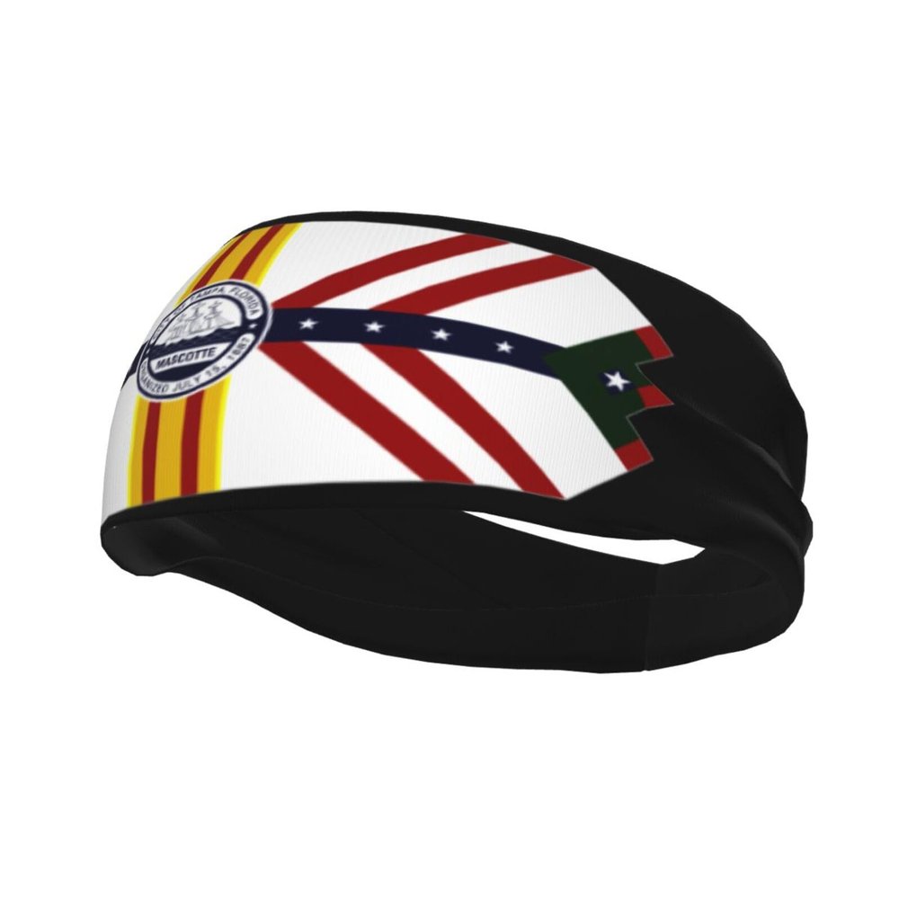 Flag of Tampa Florida Headbands for Women Men Breathable Sports Headband Outdoor Interior Sports Wicking Hair Ties Leisure Hair Bands