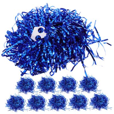 BESPORTBLE 10pcs Portable Cheering Pom Poms with Smooth Handle for Dance Teams Sports Events and School Spirit Durable Material Blue Color Lightweight and Reusable