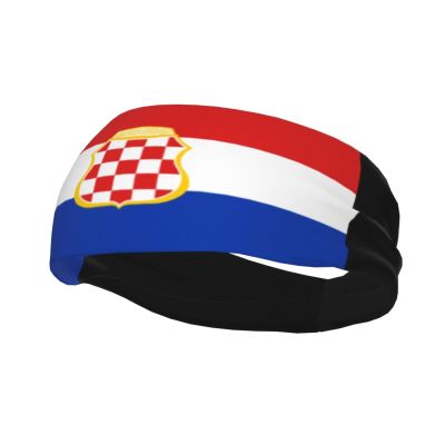 Flag of The Croatian Republic of Herzeg-Bosnia Headbands for Women Men Breathable Sports Headband Outdoor Interior Sports Wicking Hair Ties Leisure Hair Bands