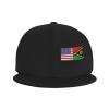 Joisbs America Vanuatu Friendship Flag Classic Unisex Sun Hat with Flat Brim - Adjustable and Stylish for Outdoor Adventures! Black view 4