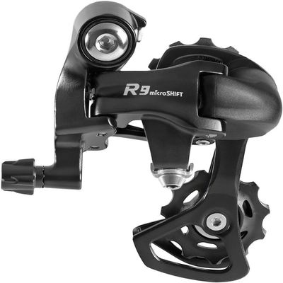 microSHIFT R9 Rear Derailleur - 9-Speed, Short Cage, Road Compatible, Black