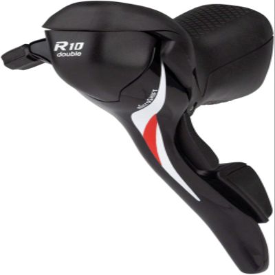microSHIFT R10 Left Drop Bar Shift Lever - Double, Compatible, Black