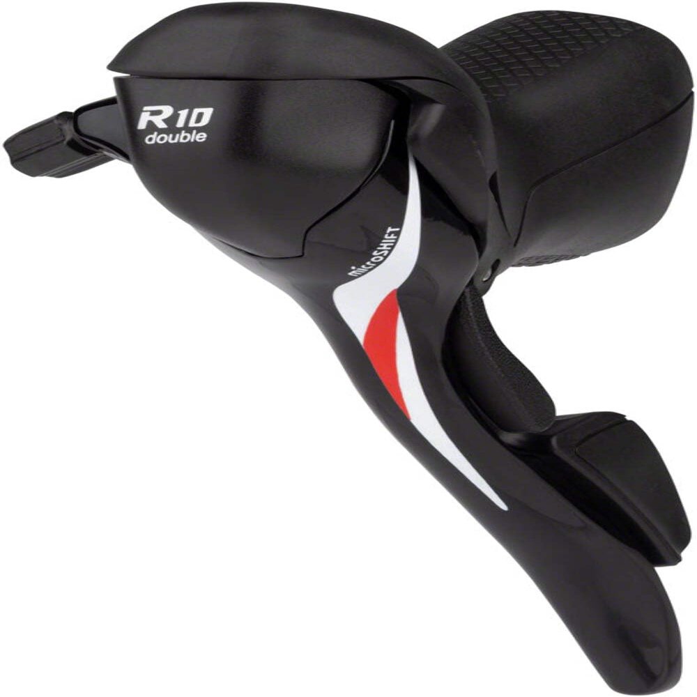 microSHIFT R10 Left Drop Bar Shift Lever - Double, Compatible, Black
