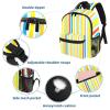 YTYVAGT Travel Backpack,Work Backpack,Back Pack,Yellow Red Blue Stripes,Backpack view 3