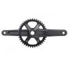 microSHIFT Sword 1x Crankset - 172.5mm, 10-Speed, 40t, 110 Asym BCD, 24mm Spindle, Black, Gray view 1
