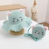 Beach traw Hats Set for Toddler Cap+Woven Bag Summer Braided Sunhat Outfits Baby Children Kids (Mint Green, One Size) view 4