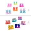 JAGTRADE 6 Pair Fashion Lovely Candy Color Cartoon Resin Gummy Bear Ear Studs Earrings view 4