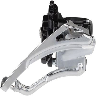 microSHIFT Mezzo Trekking Front Derailleur - 7/8-Speed Triple 48/38/28t Band, Black/Silver