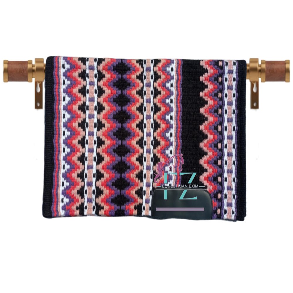 Angel Sales Premium Equestrian Show Pad for Horseback Riding (Blue Base, Multicolour); Size: 34 * 42 Inch - TSKEXM_FZ-153F