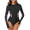 Generic Women Athletic One Piece Swimsuit Zipper Racerback Bathing Suit Swimwear Full Coverage Sport Swimsuit for Women 2024, Medium, A02_black view 1