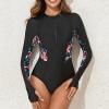 Generic Women Athletic One Piece Swimsuit Zipper Racerback Bathing Suit Swimwear Full Coverage Sport Swimsuit for Women 2024, Medium, A02_black view 2