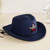 Kids Child Western Cowboy Hat Outdoor Baby traw Sun rotective Hat Girls Boys Summer Beach Casual (Navy, One Size) view 2