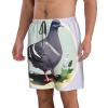 MDATT Grey Pigeon Print Men Mens Shorts Casual Waist Drawstring Summer Beach Workout Shorts with 3 Pockets, X-Large, White view 2