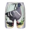 MDATT Grey Pigeon Print Men Mens Shorts Casual Waist Drawstring Summer Beach Workout Shorts with 3 Pockets, X-Large, White view 4
