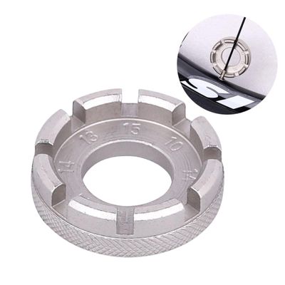 Outanaya 15g Bike Mini Repair Tool Wrench Key for Wheel Rim Adjustment Spanner for Spokes Lightweight and Portable Silver Bicycle Accessory