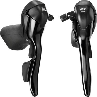 microSHIFT R9 Drop Bar Shift/Brake Lever Set - 3 x 9-Speed, Compatible, Black