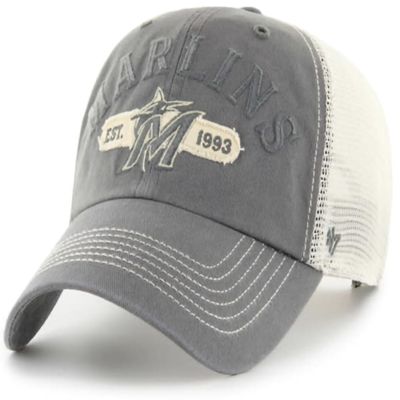 47 MLB Riverbank Mesh Clean Up Adjustable Hat, Adult One Size Fits All (US, Alpha, One Size, Miami Marlins)