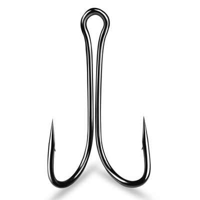 Cuoyuqie 50pcs Stainless Steel Double Fishing Hook Strong Saltwater Frog Toad Hooks (4# 50pcs)