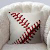 Pillow Cases Standard Size,Throw Pillow Cover,White Red Baseball Sport,20x20 in,1-Pc view 2