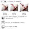 Pillow Cases Standard Size,Throw Pillow Cover,White Red Baseball Sport,20x20 in,1-Pc view 4